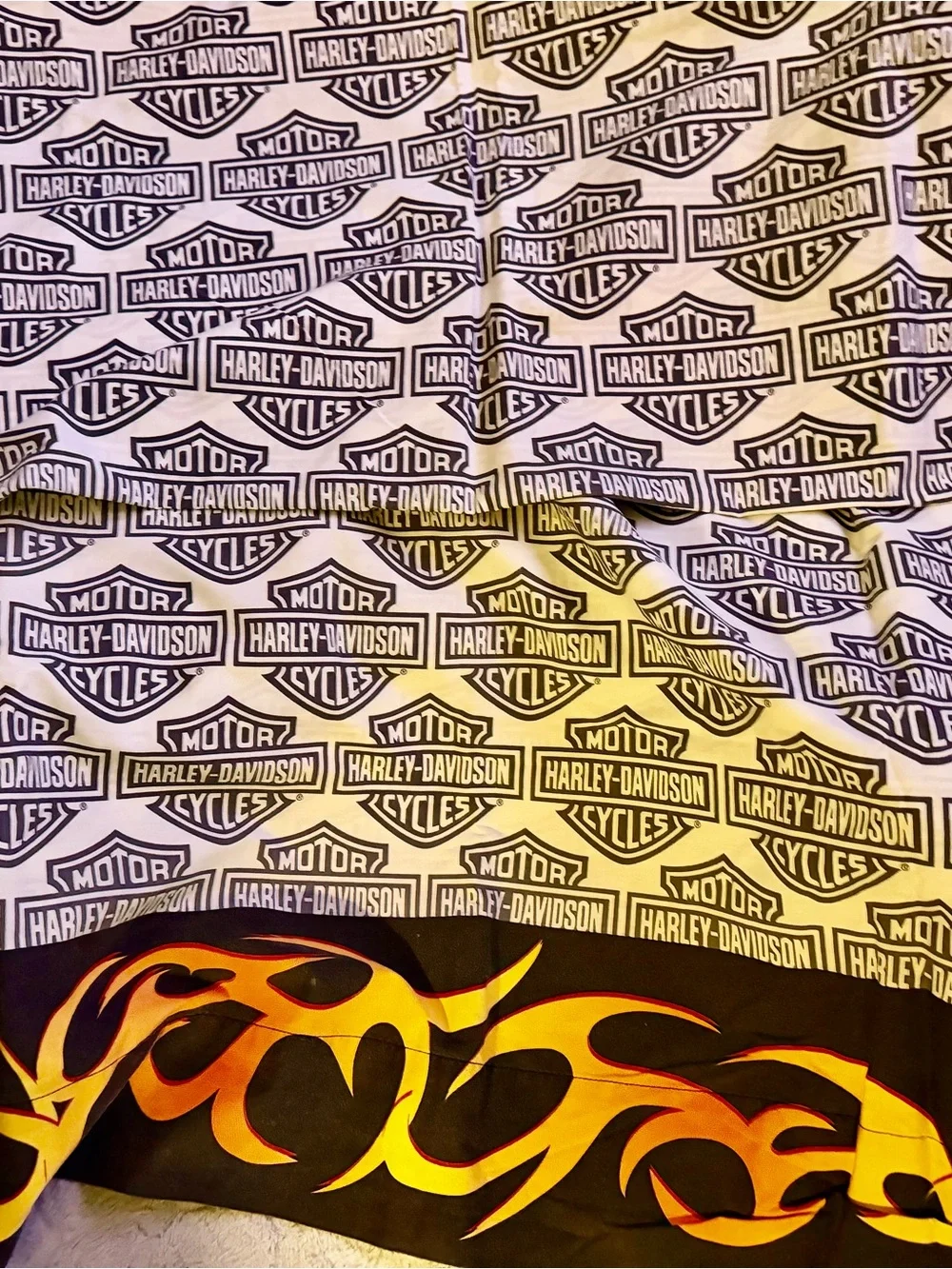 Harley-Davidson Full/Queen flame rider fireball bedding set!